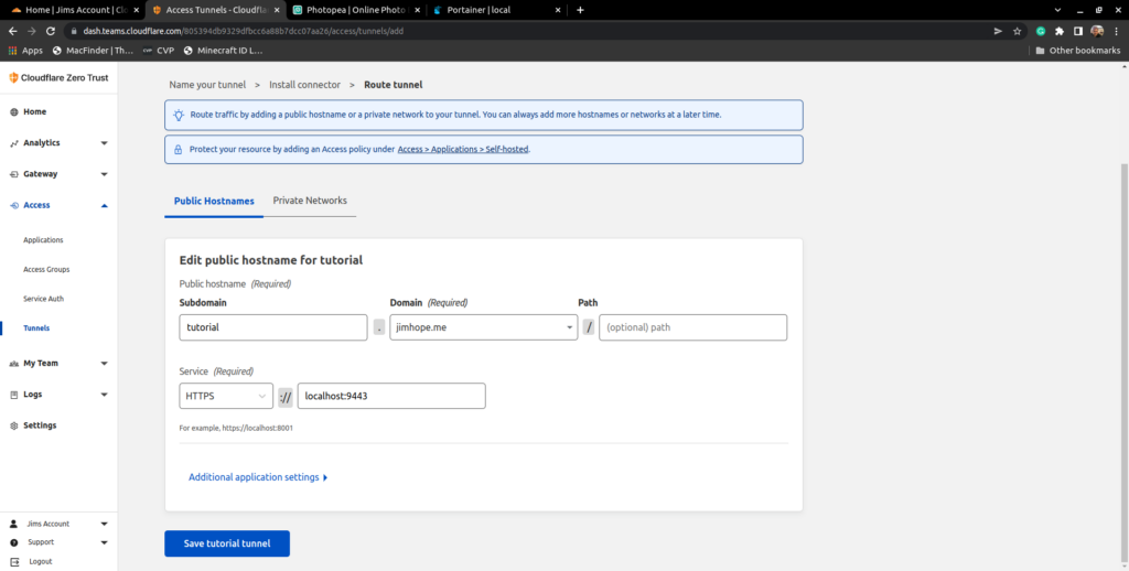 Cloudflare Tunnel Route