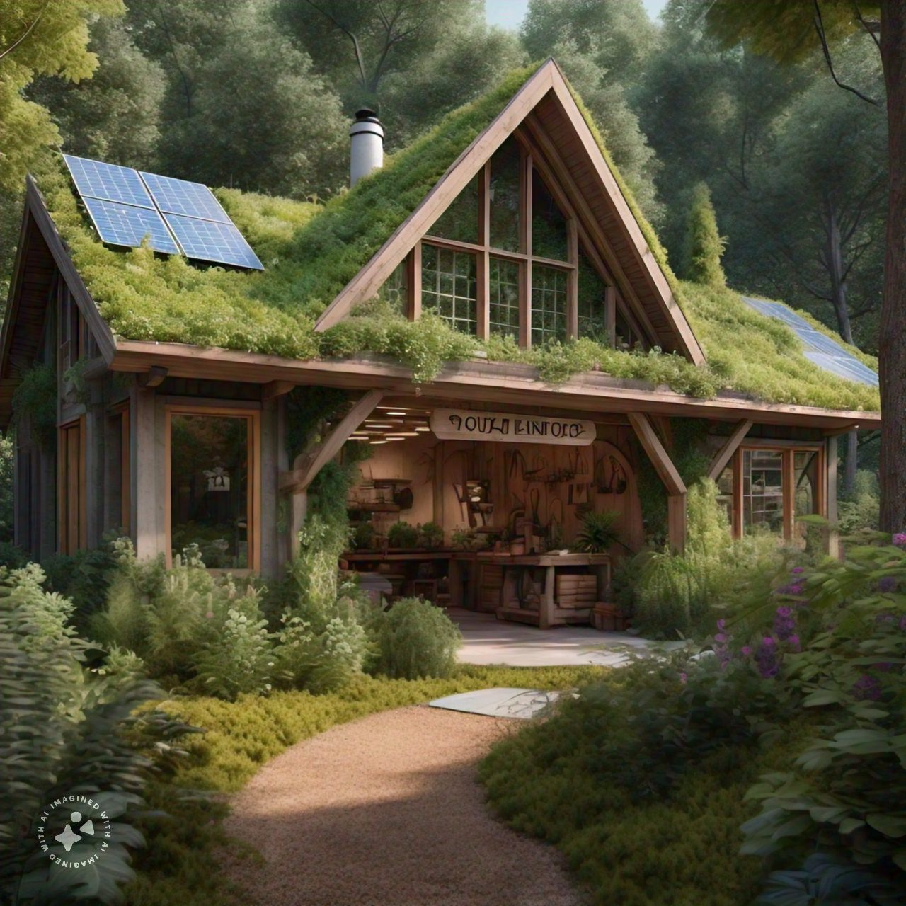 Image of an eco-home generated by meta AI